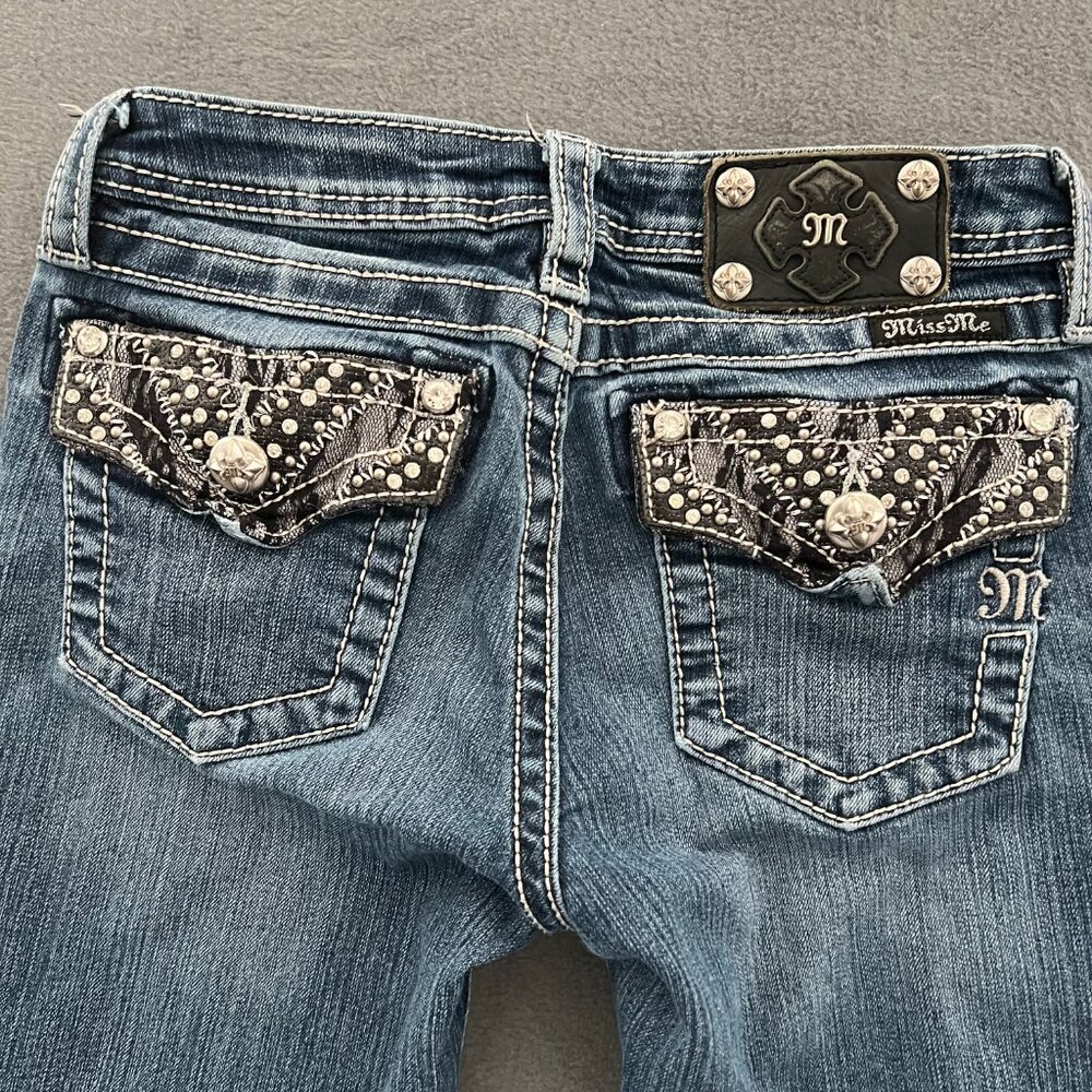 Miss Me Girls Denim Bootcut Jeans Sz 14 JK7061b womens 24 x 28